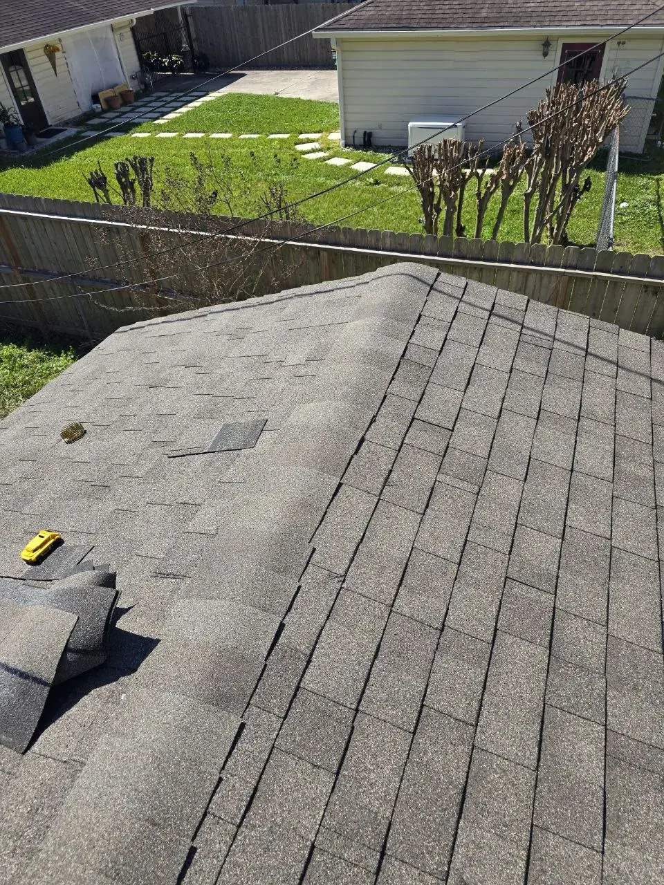 Roofing repairs Houston - Rotted OSB deck board removal and replacement for roof foundation